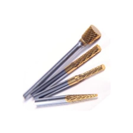 Champion Cutting Tool Tree Shaped Mini Carbide Bur, 1/8in Cutter Diameter, 5/16in Length of Cut, Double Cut TiN Coated CHA SG42